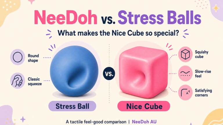 Illustration for: NeeDoh vs. Stress Balls: What Makes the Nice Cube So Special?