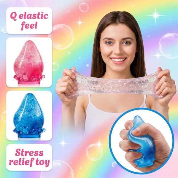 p03_71J_oGX1BL_8a7c5dd6_5115_4b6c-1.jpg Blue NeeDoh Dream Drop squishy raindrop resting on its clear splash display stand