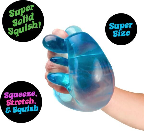 Oversized translucent blue NeeDoh Nice Berg squishy sensory cube