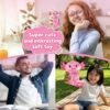 Glitter axolotl squishy toy 2-pack in pink and blue