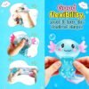 Glitter axolotl squishy toy 2-pack in pink and blue