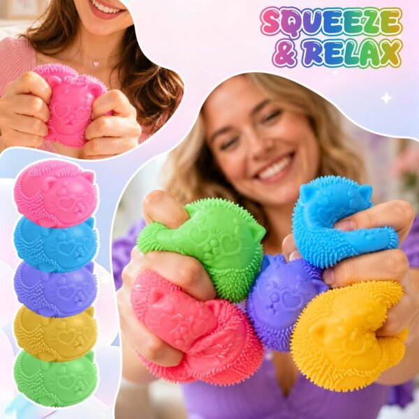 Teal NeeDoh Cool Cats slow-rise squishy fidget cat