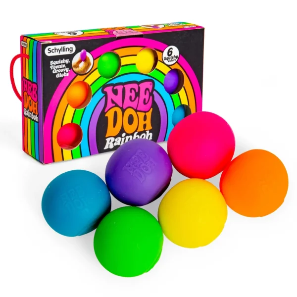 NeeDoh Rainbow 6-Pack Mini Stress Balls in All Six Colours