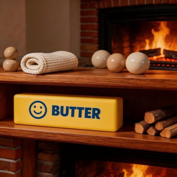 Slow-rise squishy toy shaped like a realistic butter stick, made by NeeDoh