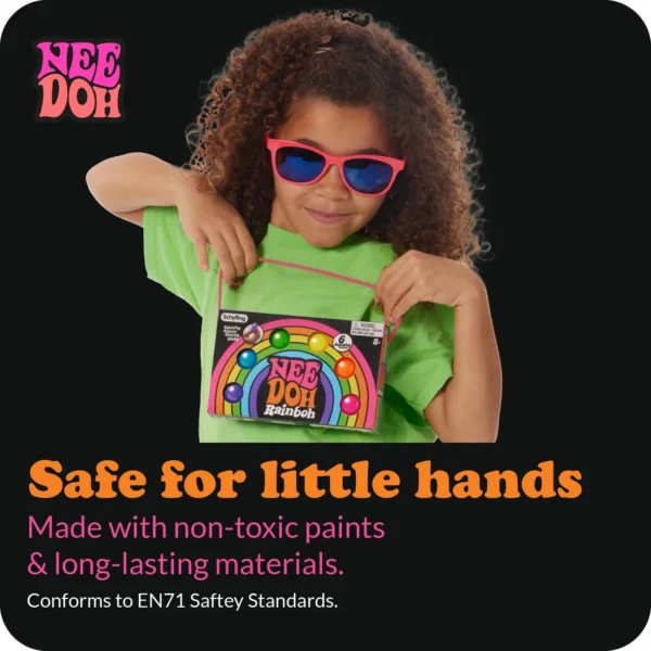 NeeDoh Rainbow 6-Pack Mini Stress Balls in All Six Colours