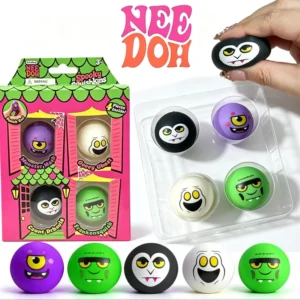NeeDoh Mini Spooky Squishkins 4 Pack with ghost and vampire Halloween squeeze balls