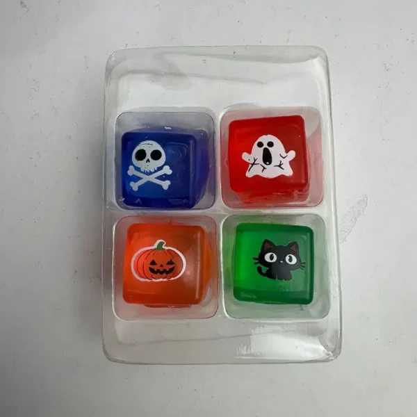 Spooky NeeDoh Halloween squishy stress toys shaped as pumpkin, ghost, skull and black cat